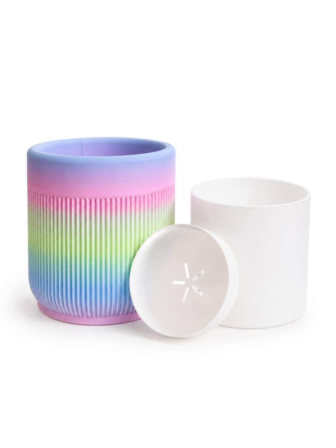Vaso per Piante con Fondo Rimovibile – Design a Righe