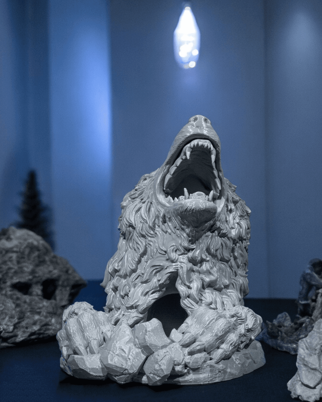 Torre dei dadi a forma di lupo stampata in 3D