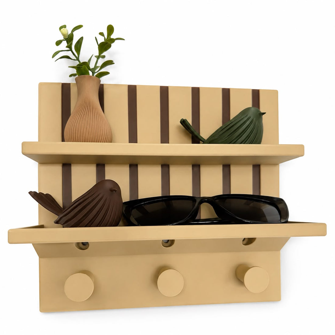 Organizer da Parete 2 Mensole e 3 Ganci – 3D