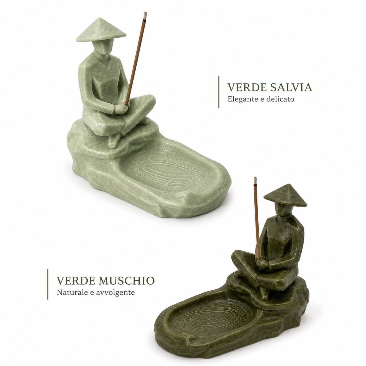 Porta Incenso Pescatore Zen – Scultura Decorativa