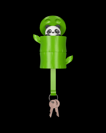 Portachiavi da parete a forma di bambù con panda