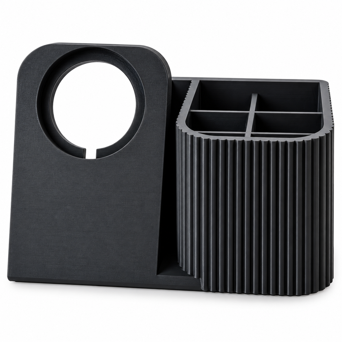 Organizer da Scrivania con Supporto Smartphone – Design a Righe
