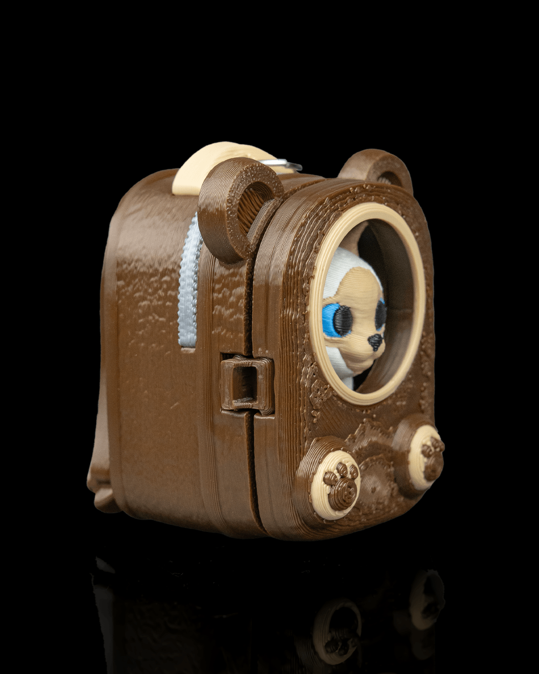 Portachiavi zainetto con gatto siamese stampato in 3D