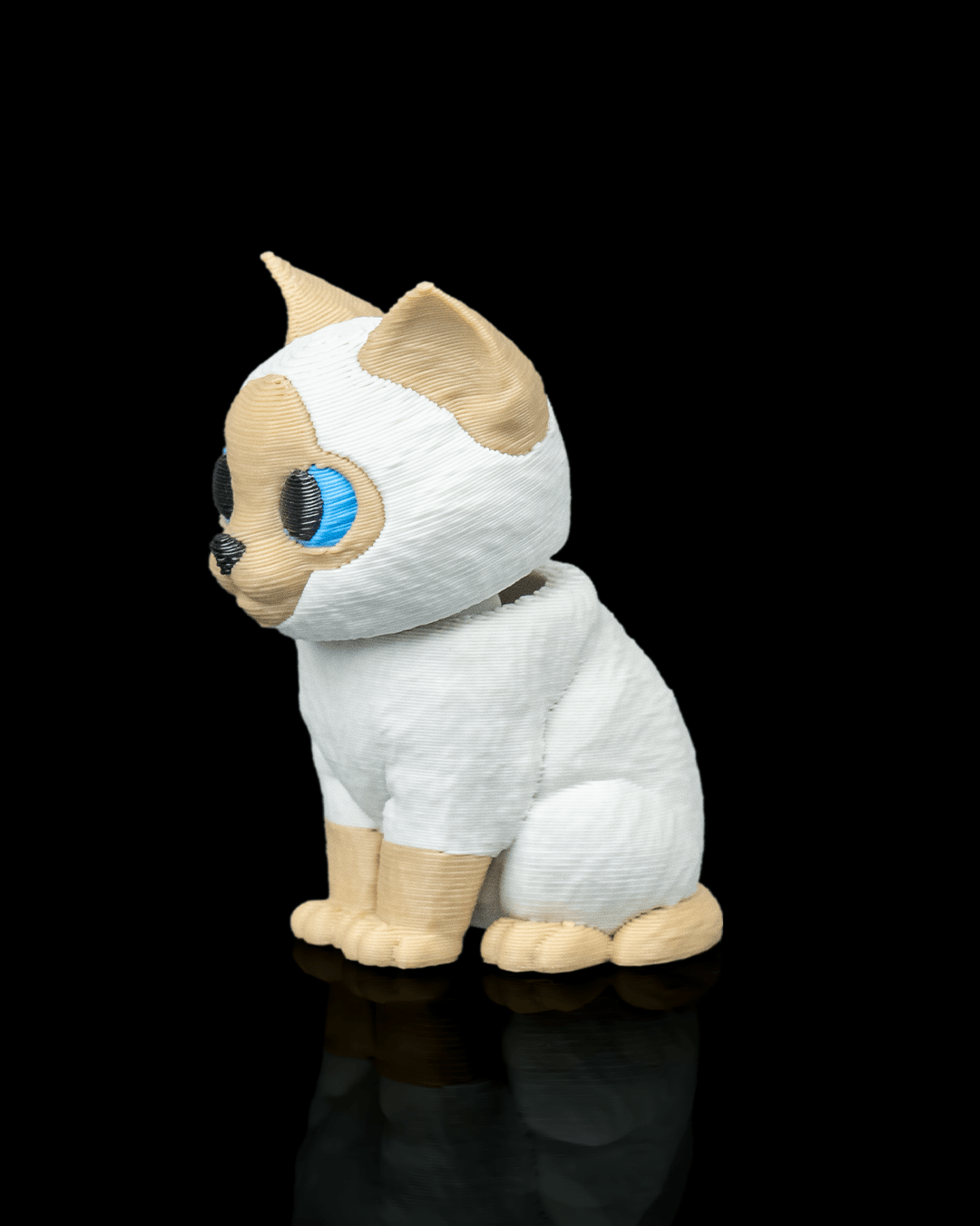 Portachiavi zainetto con gatto siamese stampato in 3D