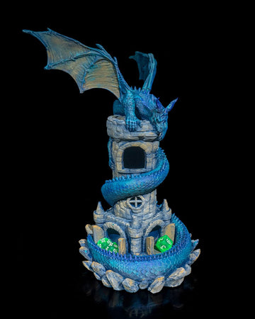 Torre dei dadi con drago stampata in 3D
