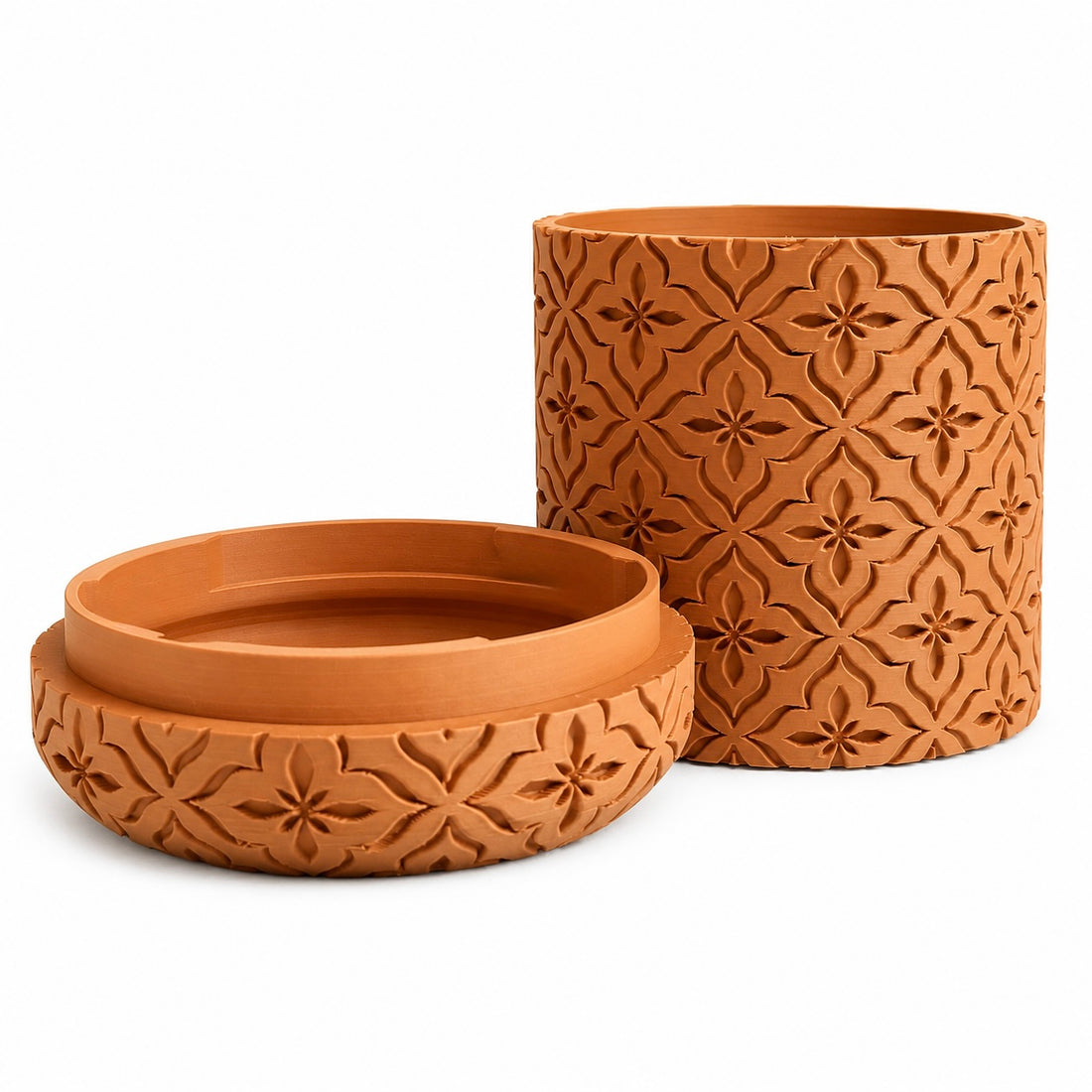 Vaso Decorativo Floreale con Sottovaso