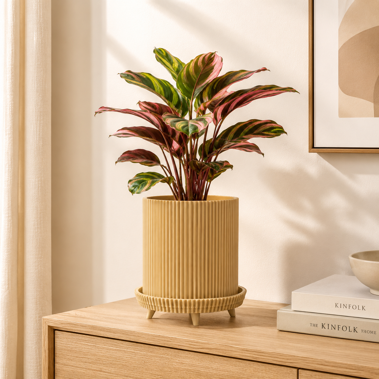 Vaso Decorativo con Piedini Integrati e Sottovaso Incorporato