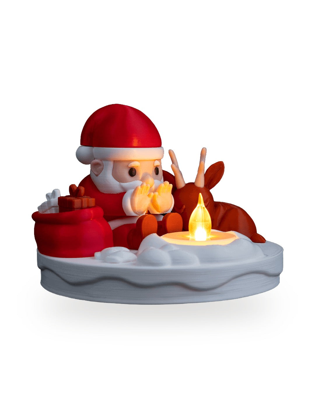 Lampada Babbo Natale al Falò con Candela LED