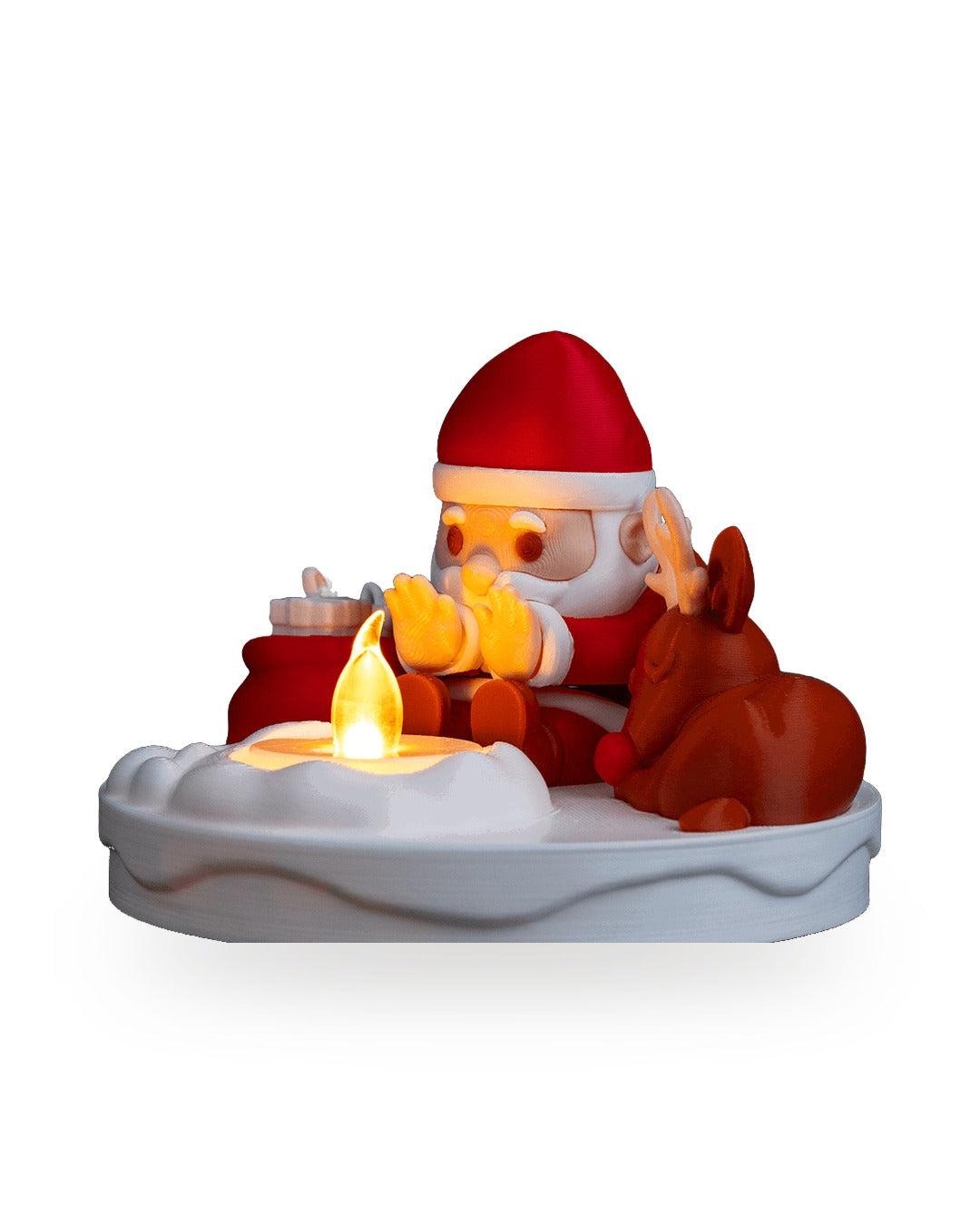 Lampada Babbo Natale al Falò con Candela LED