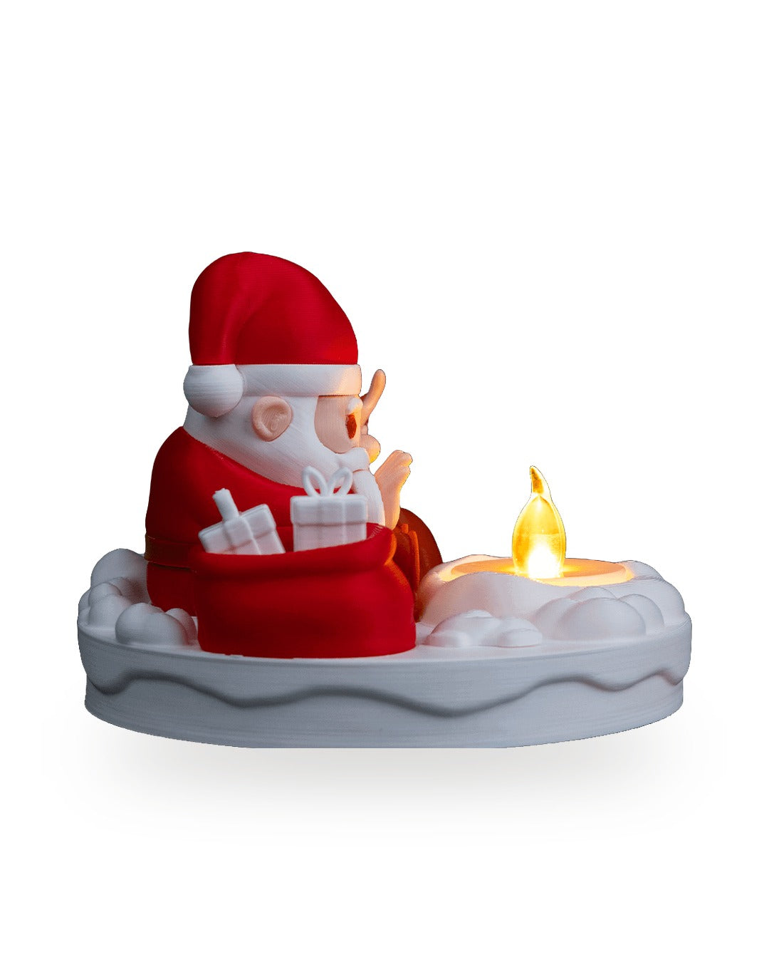 Lampada Babbo Natale al Falò con Candela LED