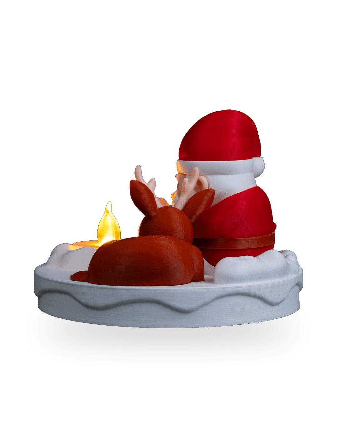 Lampada Babbo Natale al Falò con Candela LED