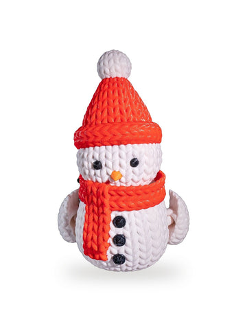 Pupazzo di Neve con Sciarpa Effetto Maglia