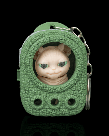 Portachiavi zainetto con gatto sphynx stampato in 3D