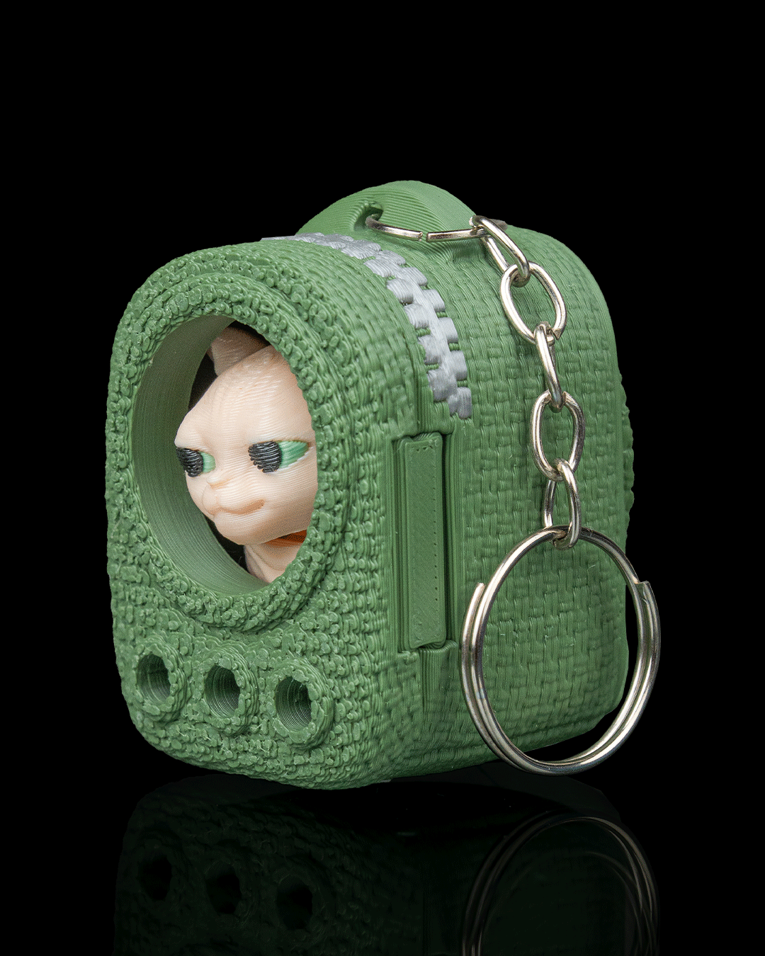 Portachiavi zainetto con gatto sphynx stampato in 3D