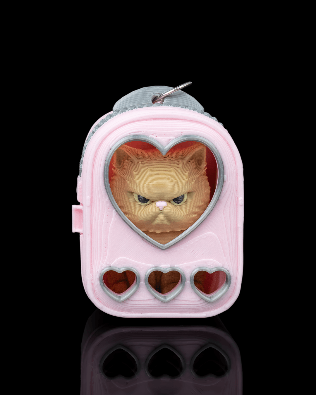 Portachiavi zainetto con gatto persiano stampato in 3D
