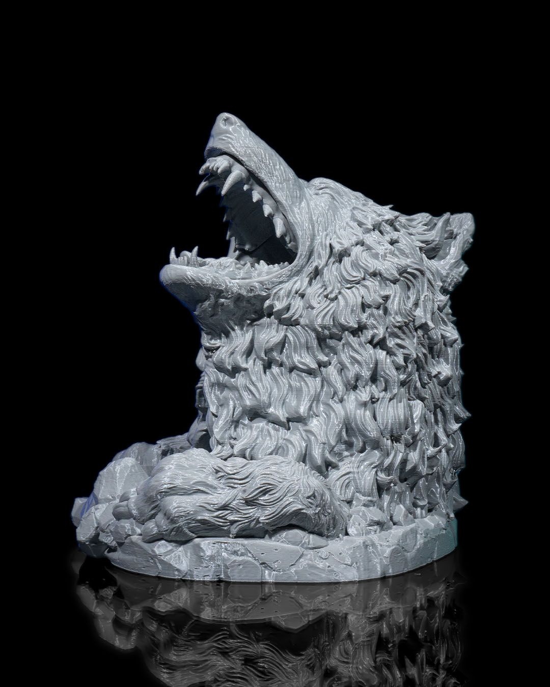 Torre dei dadi a forma di lupo stampata in 3D