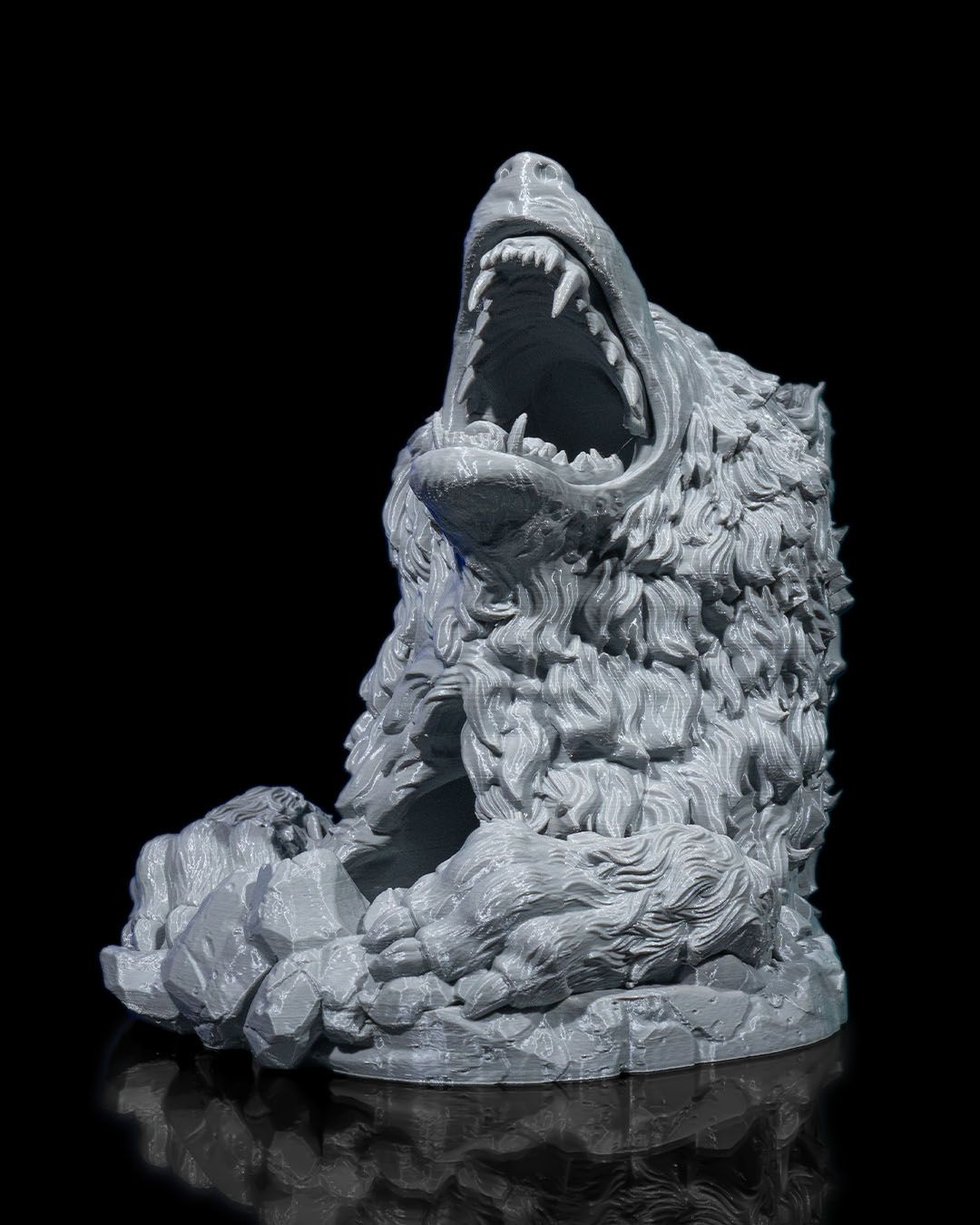 Torre dei dadi a forma di lupo stampata in 3D