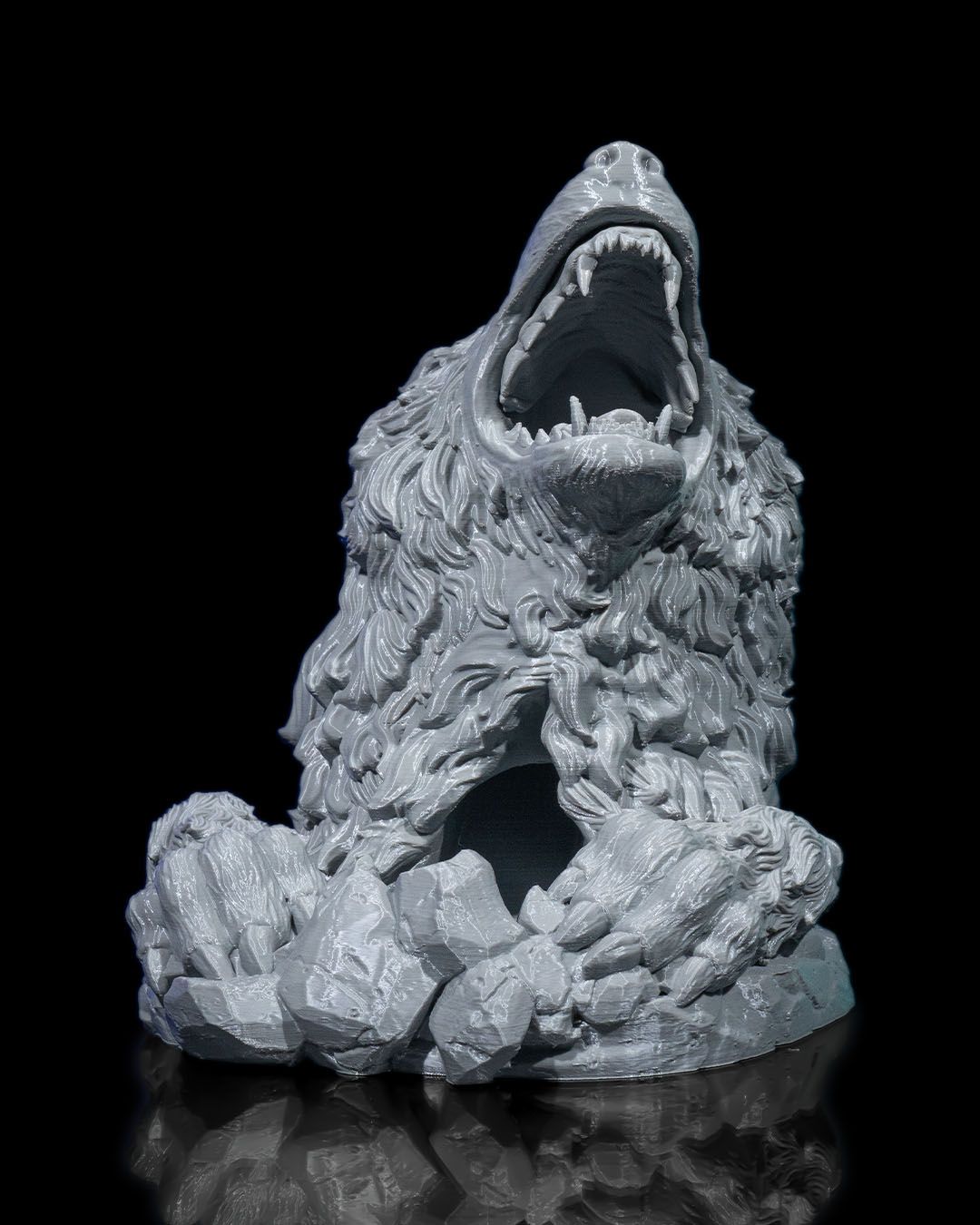 Torre dei dadi a forma di lupo stampata in 3D