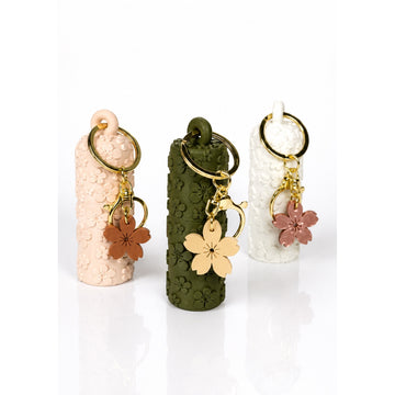 Porta Balsamo Labbra con Portachiavi Florale